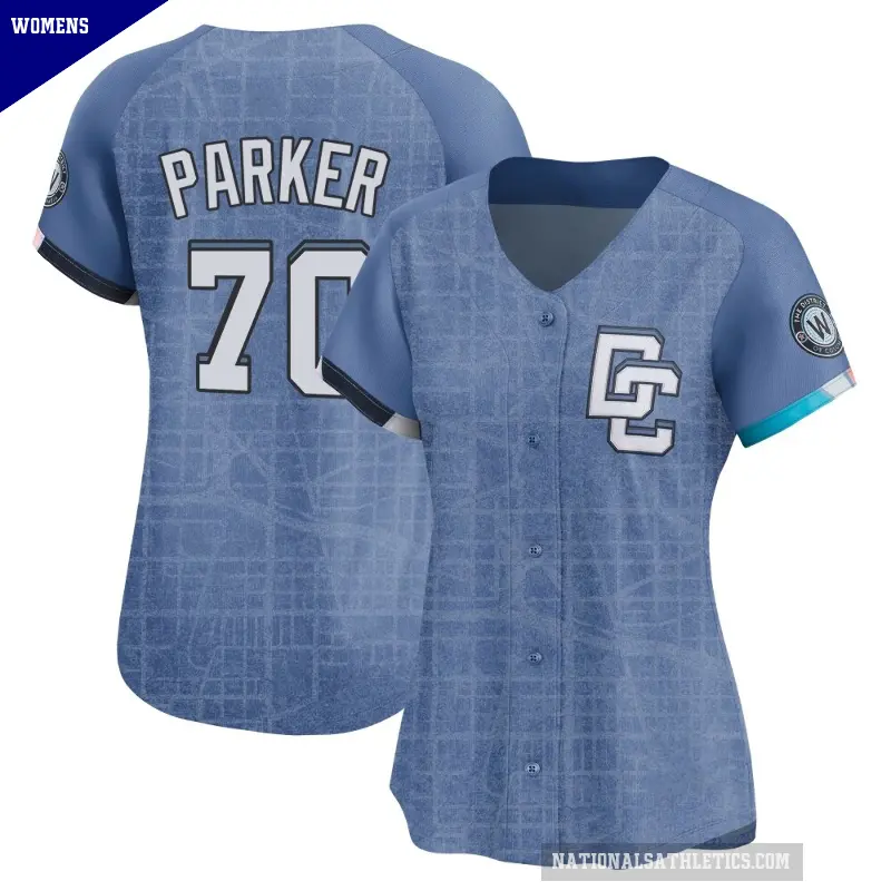 Women's No.70 Mitchell Parker Washington Nationals Blue Limited 2025 City Connect Jersey