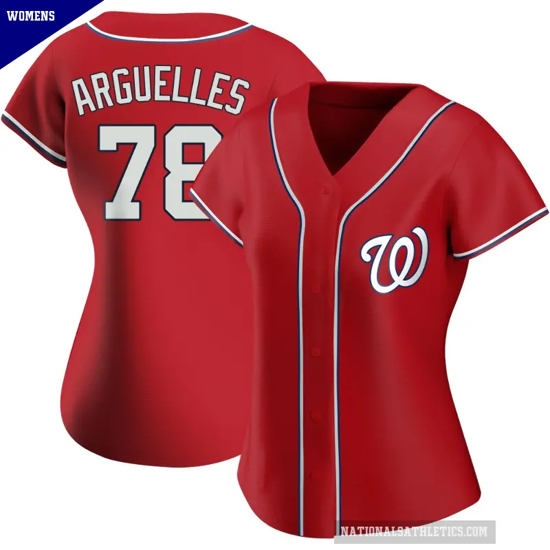 Women's No.78 Anthony Arguelles Washington Nationals Red Authentic Alternate Jersey