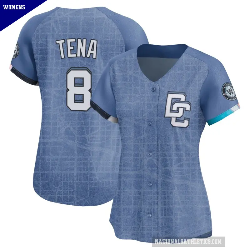 Women's No.8 Jose Tena Washington Nationals Blue Limited 2025 City Connect Jersey