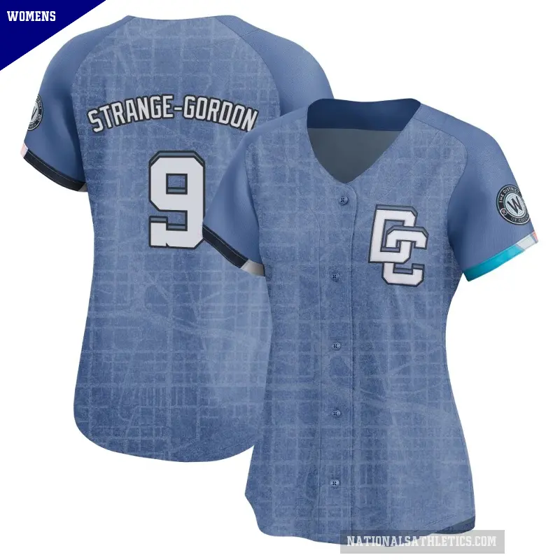 Women's No.9 Dee Strange-Gordon Washington Nationals Blue Limited 2025 City Connect Jersey