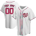 Youth No.00 Custom Washington Nationals White Replica Home Jersey