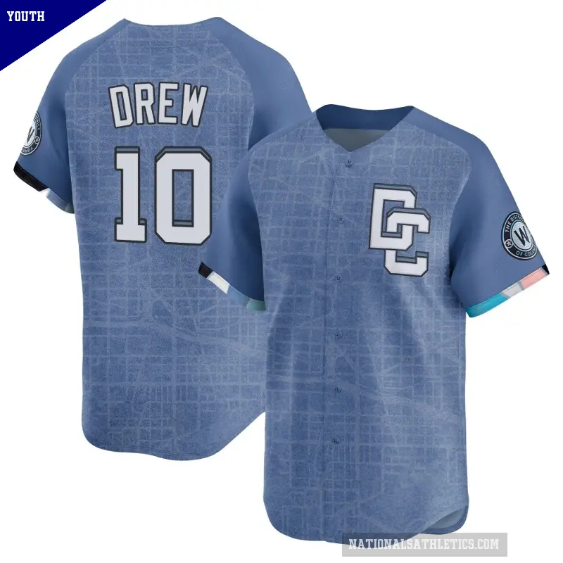 Youth No.10 Stephen Drew Washington Nationals Blue Limited 2025 City Connect Jersey