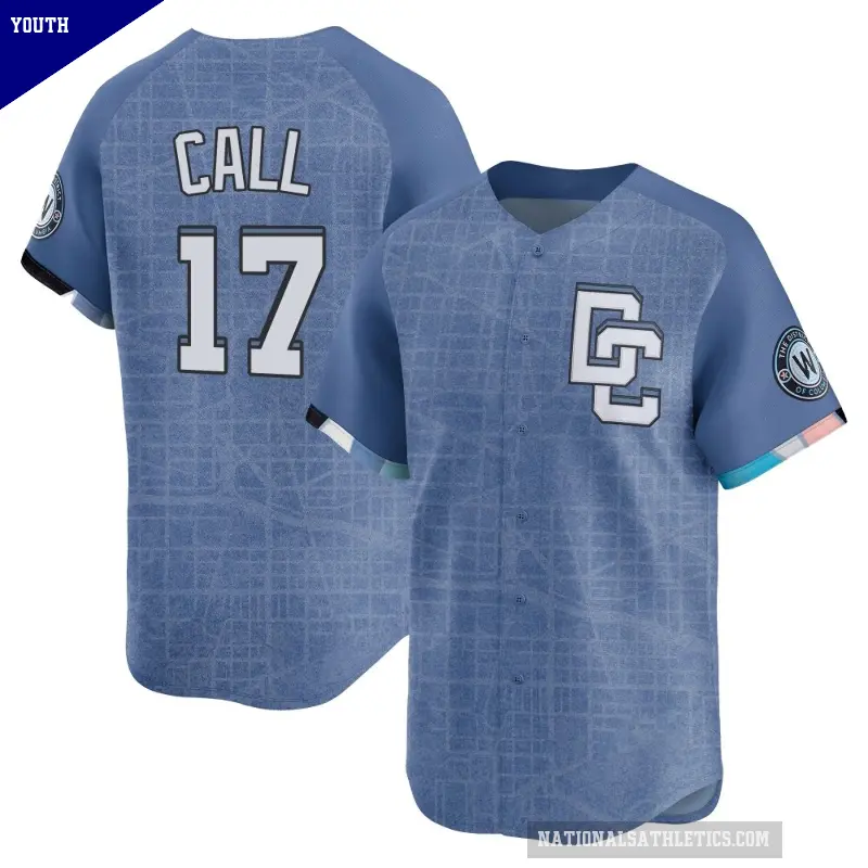 Youth No.17 Alex Call Washington Nationals Blue Limited 2025 City Connect Jersey