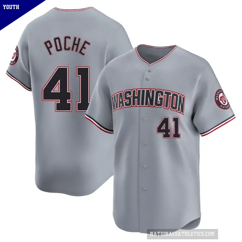 Youth No.41 Colin Poche Washington Nationals Gray Limited Road Jersey