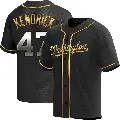 Youth No.47 Howie Kendrick Washington Nationals Gold Replica Black en Alternate Jersey