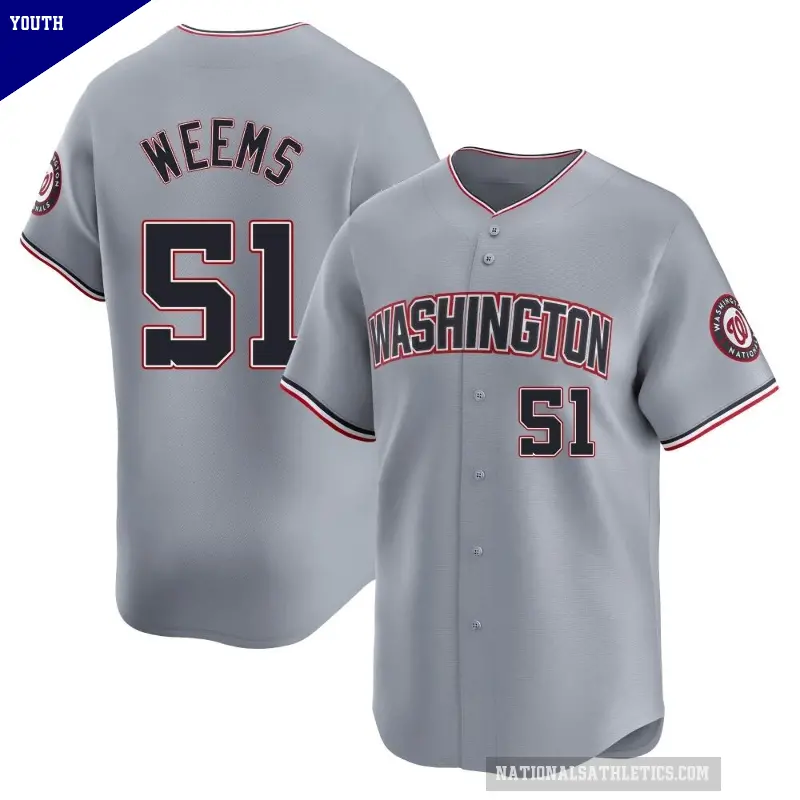 Youth No.51 Jordan Weems Washington Nationals Gray Limited Road Jersey