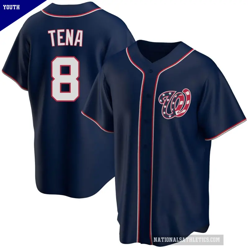 Youth No.8 Jose Tena Washington Nationals Navy Replica Alternate Team Jersey
